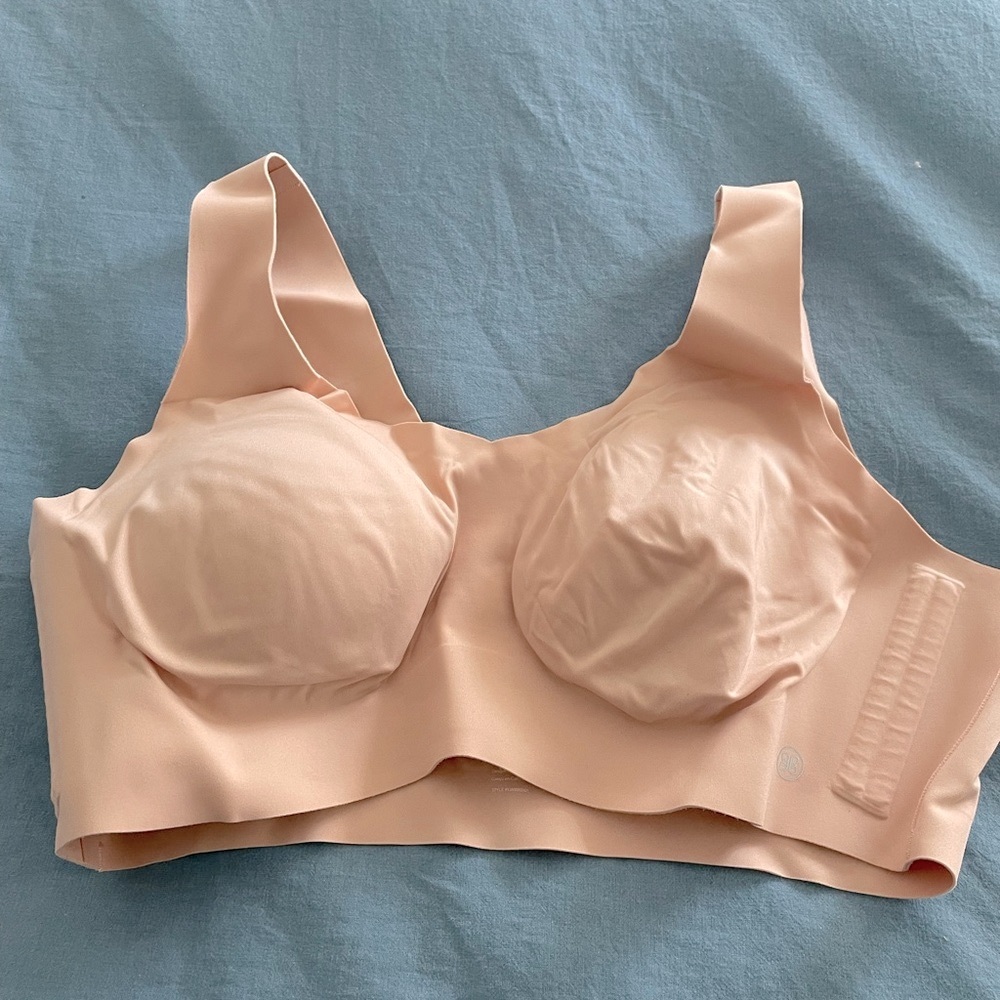 Honeylove. Wireless V neck bra -XL rose tan